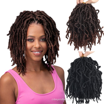 Cheap Synthetic 8 inch Nu Faux afro Locs Crochet hair Distressed  boho colored locs Crochet Soft Faux Locs for black women